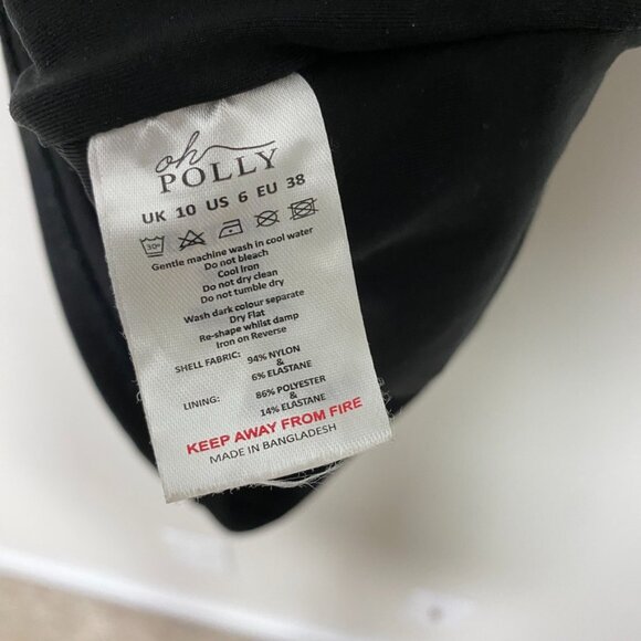 Oh Polly Mini Black Dress US 6 Strappy Ruched Sides - Picture 9 of 12